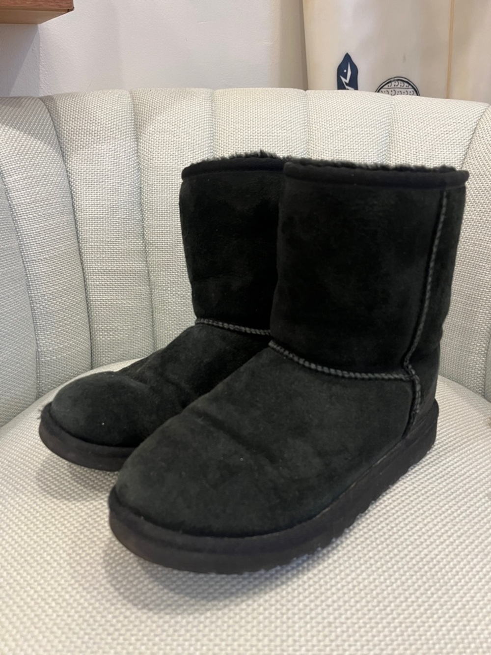 Ugg Women's Black Suede Cozy Winter Boots